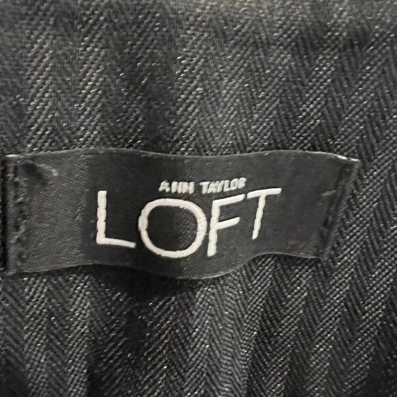 Ann Taylor LOFT Black Marisa Quilted Tuxedo Style Pants, Size 6 - Picture 11 of 13